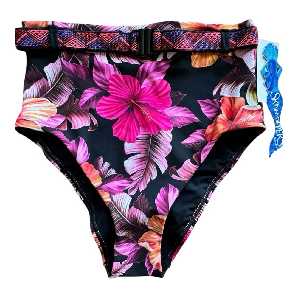 Skinnydippers Mowie Cherry Dip Belted Swim Bottom Size S NWT